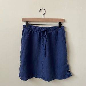 Linen Drawstring Miniskirt